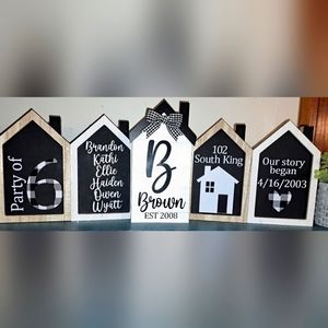 Personalized Family home centerpieces